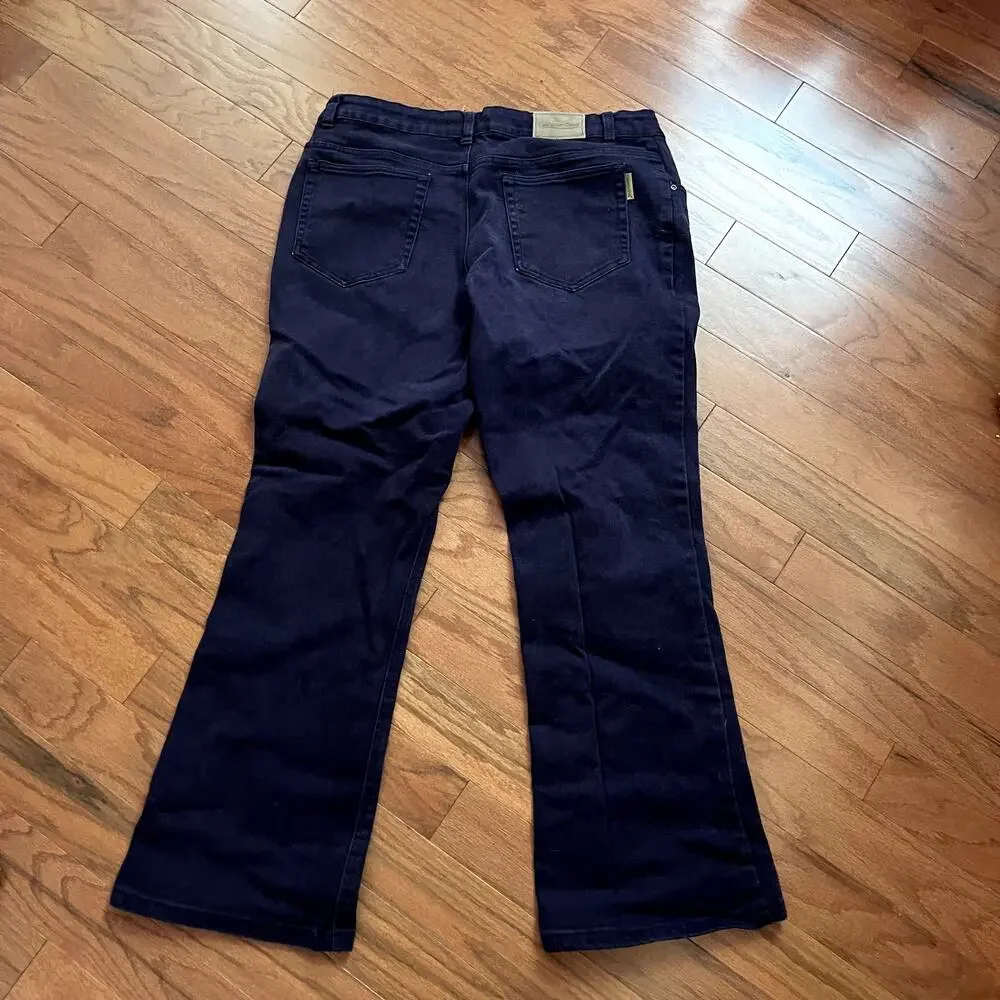 Coldwater Creek Dark Plum Purple Bootleg Denim Pants Size 16 - Picture 6 of 6